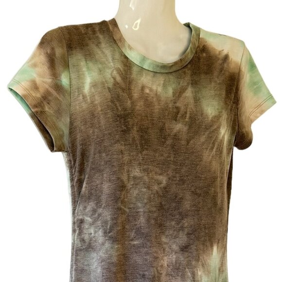 Pretty Garbage Tie Dye T-Shirt Mini Dress Purple Teal White Rouching at Side   S - Picture 3 of 8